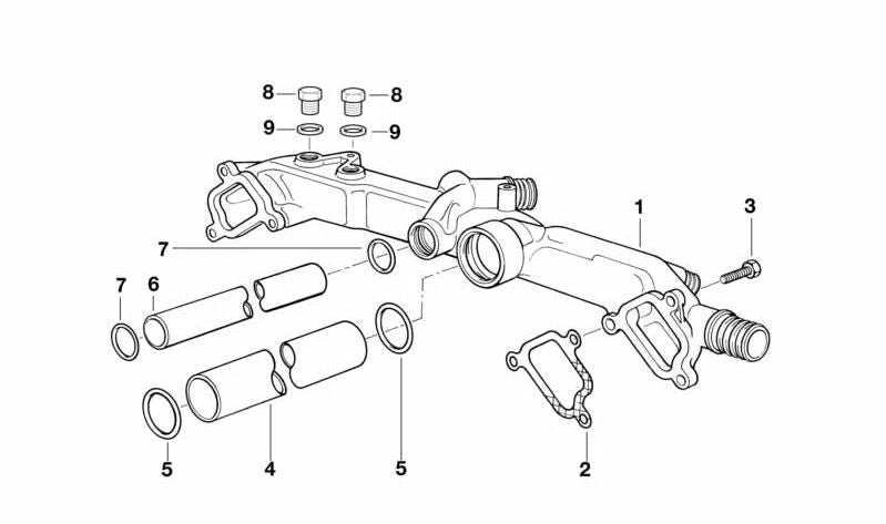 Depósito de refrigerante OEM 11531437493 para BMW E38, E39, E52, E53. Compatible con motores M62 y cambio manual o automático. Original BMW.