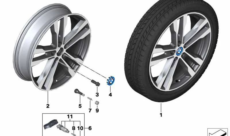 Light alloy wheels 20 "Jet Black Oem 36116852080 for BMW I3 (I01). Original BMW.