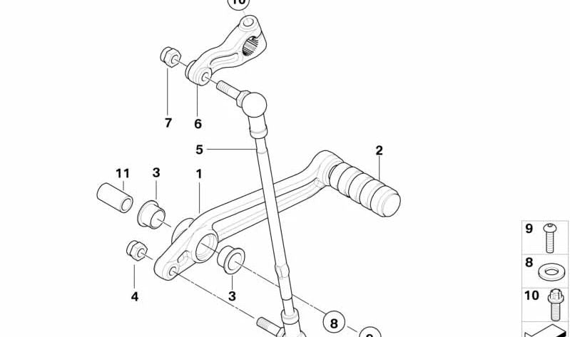 Casquillo OEM 23417691702 para BMW Motorrad K 1200 S, K 1200 R, K 1200 GT. Compatible con modelos KK40, KK43, KK44. Original BMW Motorrad.