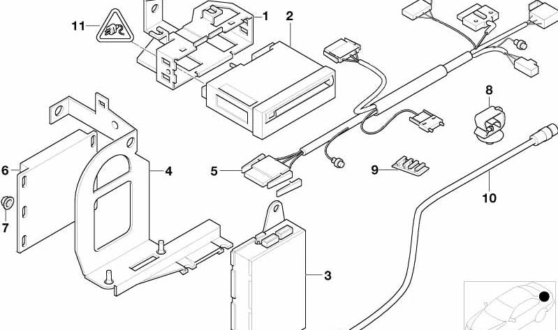 Cable de conexión para navegador OEM 61128377432 para BMW E38. Pieza original BMW.