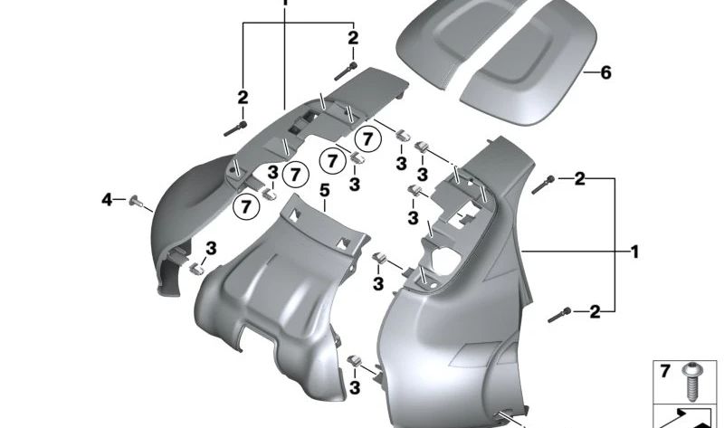 Cubierta silenciador de aspiración central OEM 13719443013 para motos BMW R18, R18 Classic. Original BMW Motorrad.