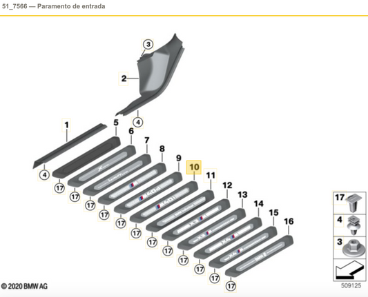 OEM Front Intake Trim 51478089579 for BMW X3 G01, X4 G02. Genuine BMW.