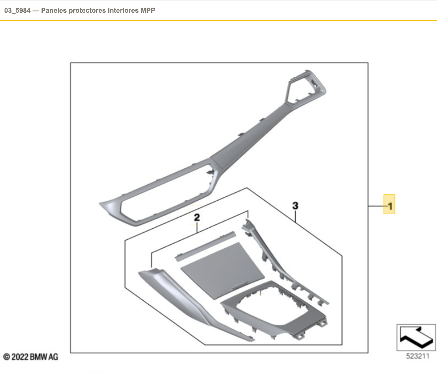 Molduras interiores en carbono y Alcantara OEM 51459642614 para BMW G42, G87, G20, G21, G28, G80, G81, G22, G23, G26, G82, G83. Original BMW.
