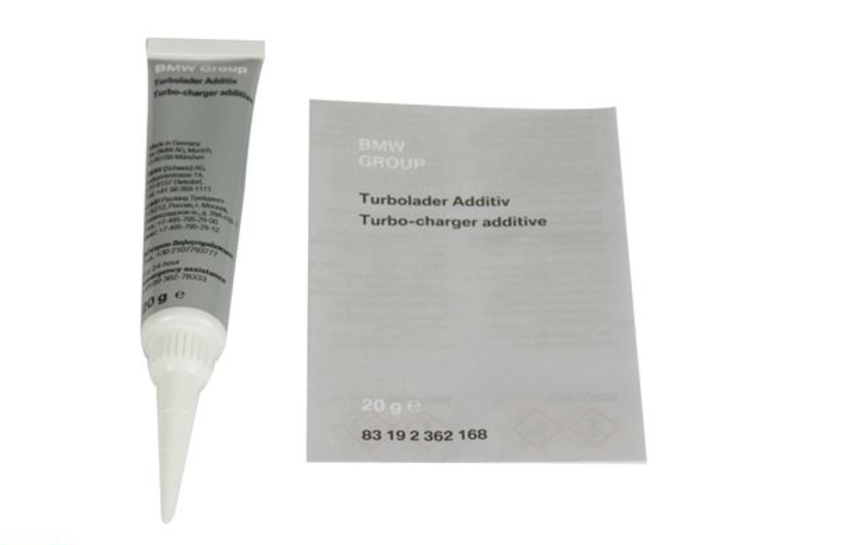 Aditivo para mantenimiento del turbo OEM 83192362168 para BMW (Modelos compatibles: E87, E46, E90, E91, E92, E93, E39, E60, E61, E63, E64, E38, E65, E66, E83, E53, E70, E71). Original BMW.