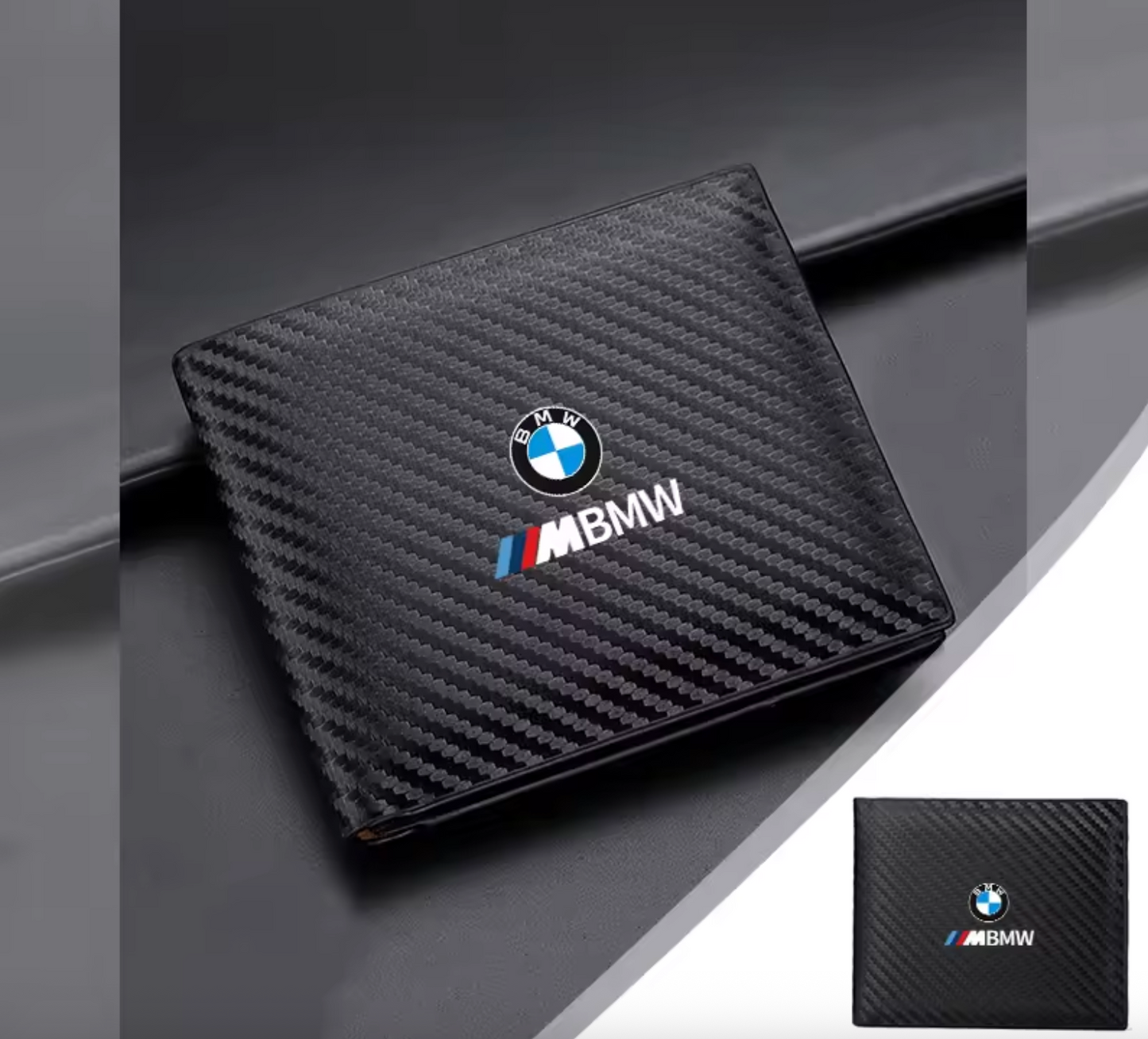 Cartera Estilo BMW ///M con Acabado Carbono – Compacta, Elegante y Funcional