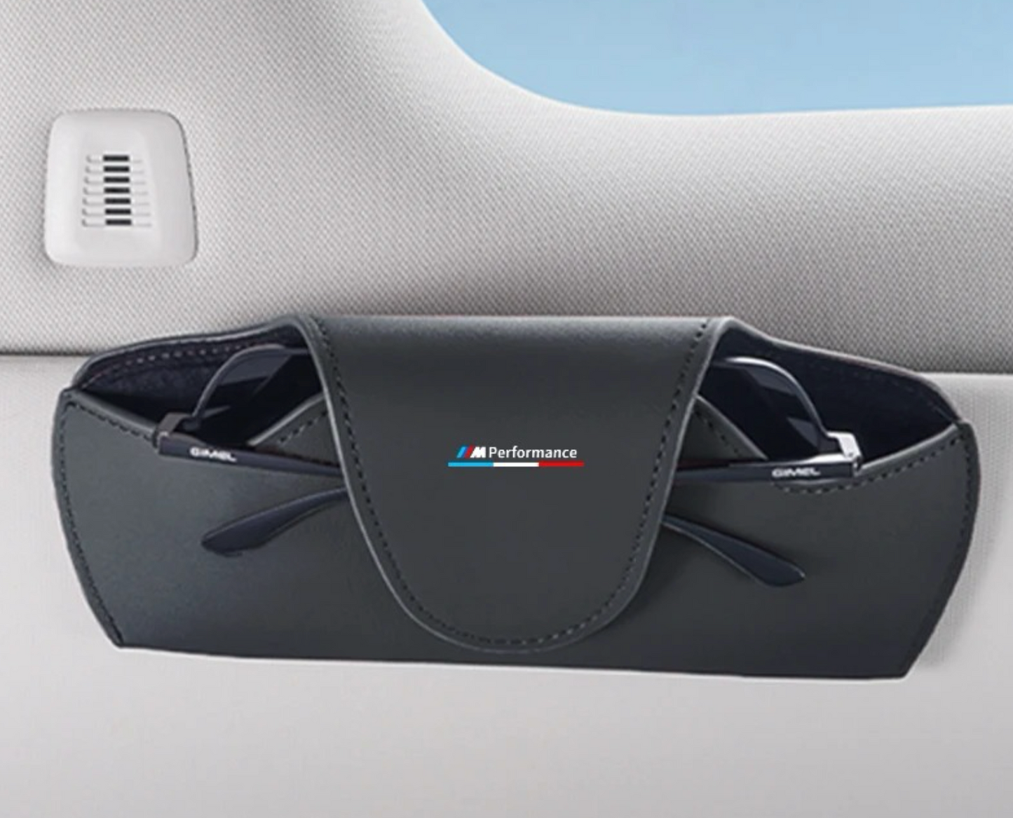 Estuche para Gafas de Sol con Logo ///M Performance – Fijación en Visera, Cuero y Microfibra