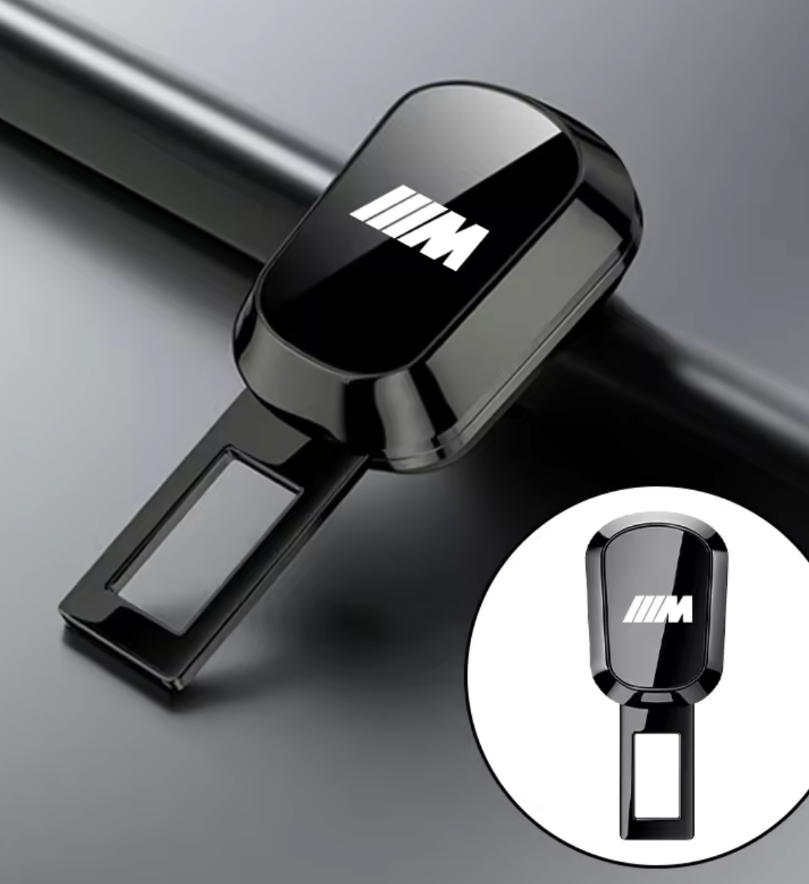 Bloqueador/Extensor de Cinturón de Seguridad con Logo ///M – Estilo Deportivo y Comodidad Extra
