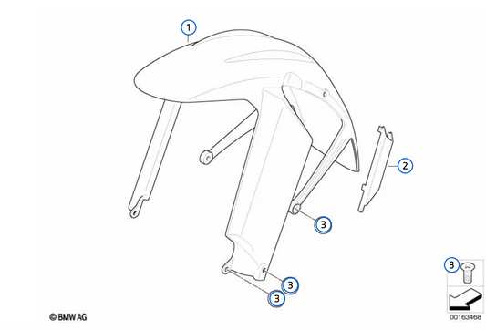 Guardabarros delantero OEM 46617716309 para motos BMW F 800 GS (K72), F 800 GS Adventure (K75)... y más. Original BMW Motorrad.