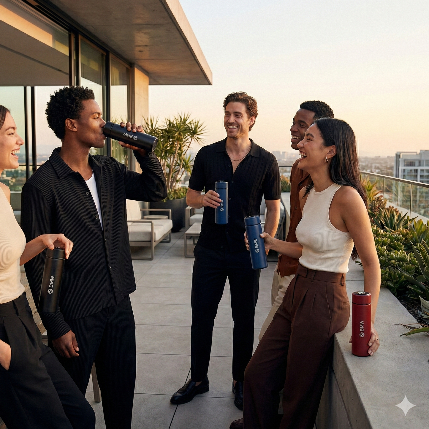 Garrafa térmica BMW inteligente com indicador de temperatura