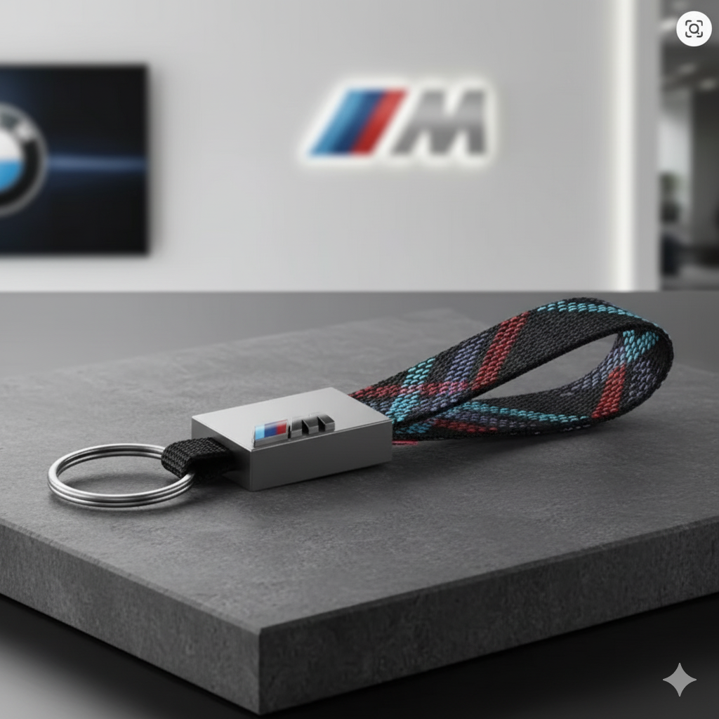 Llavero edición limitada ///M – Diseño trenzado con detalles deportivos