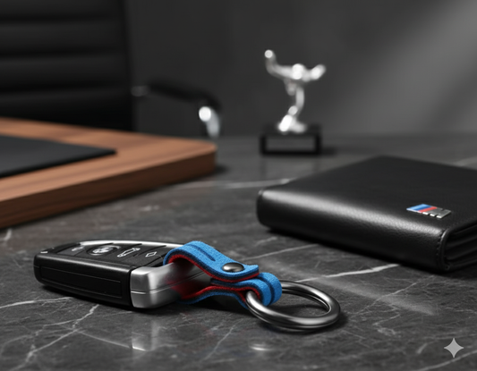 Llavero Alcantara elegante para BMW
