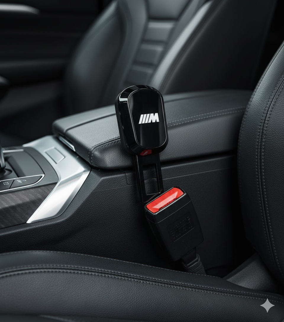 Bloqueador/Extensor de Cinturón de Seguridad con Logo ///M – Estilo Deportivo y Comodidad Extra