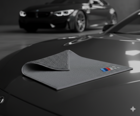 Toalla de Limpieza BMW ///M – Microfibra Gamuza + Felpa (28x20 cm)