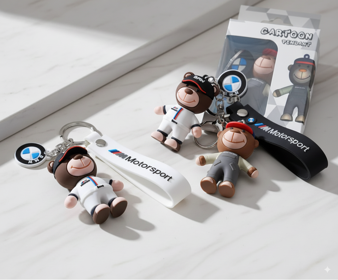BMW Motorsport Keychain - Mechanical Bear or Pilot with Gift Box 🎁