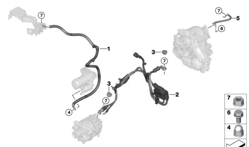 Copertura di chiusura a 48 V OEM 61135A086B0 per BMW 2 G42 (218i, 220d, 220i, 230i, 230i XDrive). Compatibile con modelli dal 2021 al 2029. BMW originale.