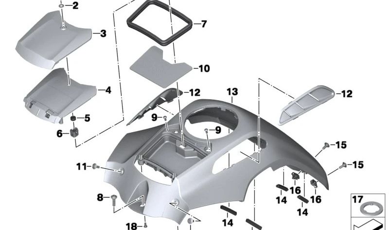 Tapa exterior derecha OEM 46638543507 para motos BMW R 1200 GS Adventure K51 y R 1250 GS Adventure. Original BMW Motorrad.