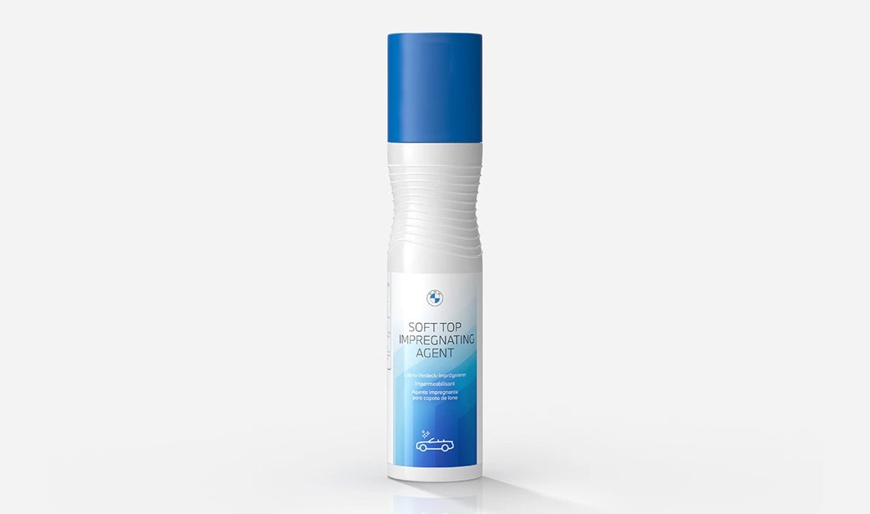 Impermeabilizante capota cabrio OEM 83125B53876 para BMW. Protección y cuidado original para capotas de lona, mantiene la resistencia al agua y suciedad. Fórmula ecológica, sin microplásticos y envase reciclado. Original BMW.