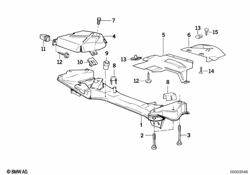 Front subframe for BMW 8 Series E31 (OEM 31111139662). Original BMW.