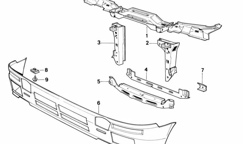 Travesaño frontal OEM 41111911122 para BMW E30. Original BMW.