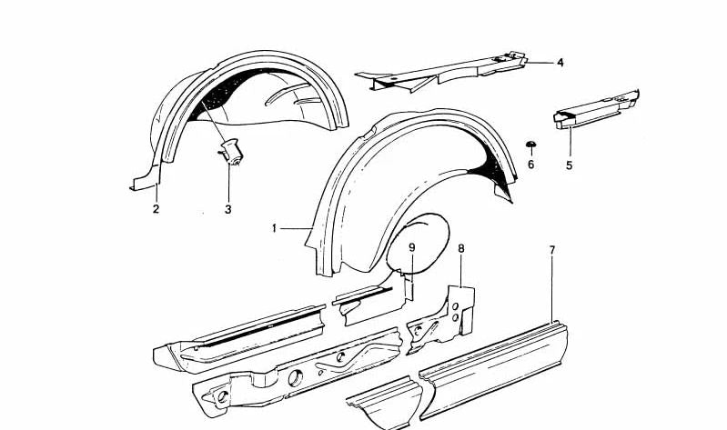 Left crossbar OEM 41111814061 for BMW E21. Original BMW.