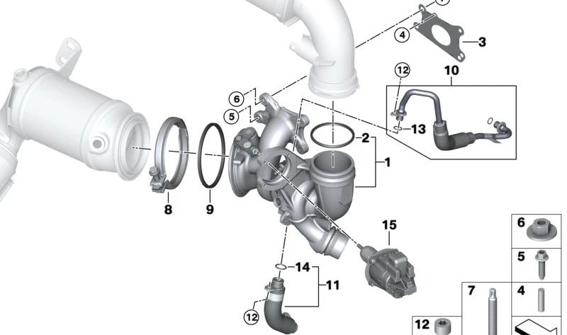 Turbocompresor OEM 11659488207 para MINI F56, F55, Clubman F54, Cabrio F57, Countryman F60. Original MINI.