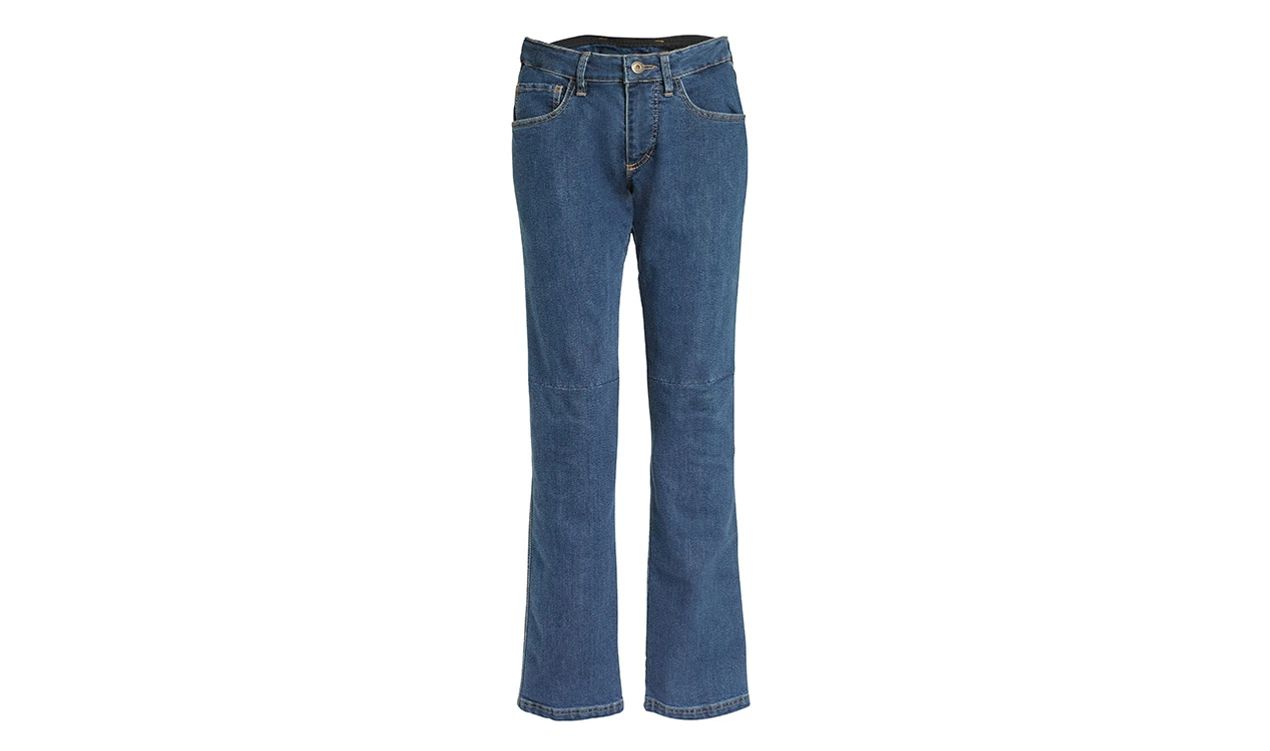 Pantalón vaquero moto mujer London azul OEM 76145A80ED2 para BMW Motorrad {todos los modelos}. Protecciones extraíbles, cómodo y resistente. Original BMW Motorrad.