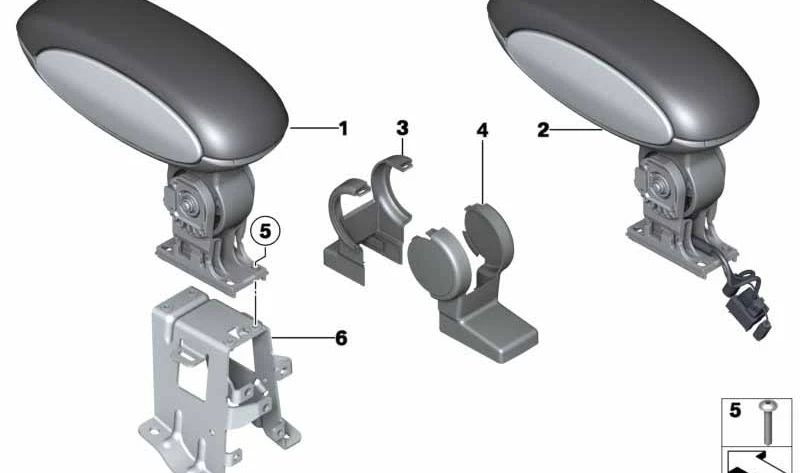 Reposabrazos delantero central OEM 51169811119 para MINI Countryman R60, Paceman R61. Original MINI.