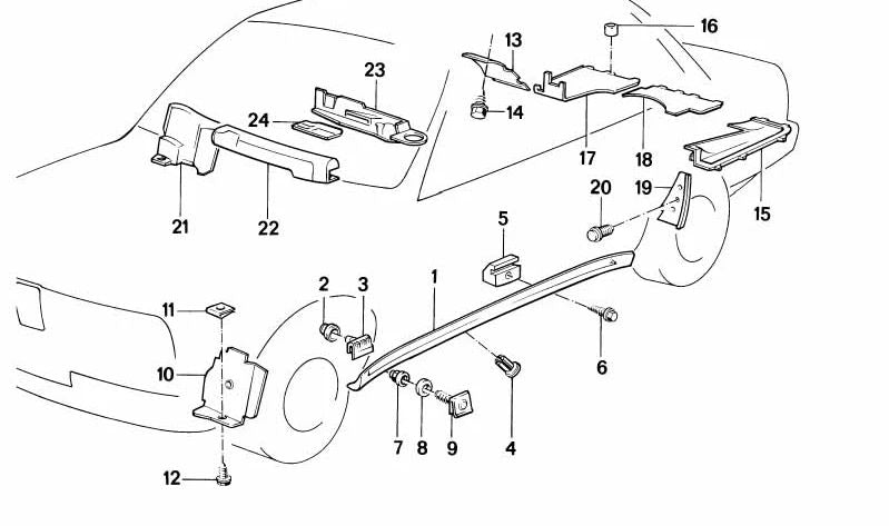 Engine Harness Cover for BMW E30 (OEM 51711380391). Original BMW