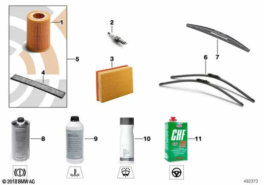 Juego de escobillas delanteras OEM 61612458021 para BMW F06, F12, F13, Wraith RR5, Dawn RR6... y más. Original BMW.