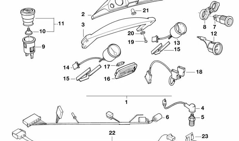Soporte del cuadro de instrumentos OEM 46632303616 para BMW Motorrad K 75 RT, K 100 LT, K 100 RT. Original BMW Motorrad.