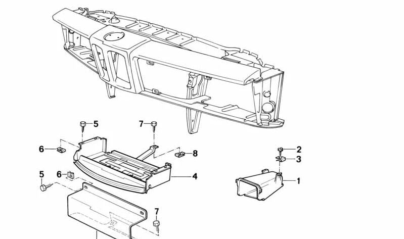 Conducto de aire OEM 51712230000 para BMW E24. Original BMW.