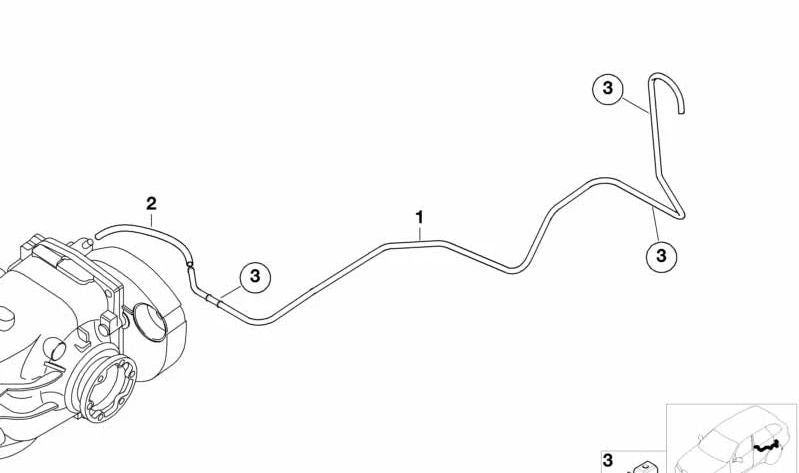 Breather hose for BMW X5 E53 (OEM 33101428781). Original BMW