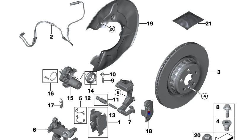 Protector de freno trasero derecho OEM 34206899156 para BMW G30, G30N, G31N, G60, G61, G90, G11, G11N, G12, G12N, G70, G14, G15, G16, G18N, G09. Original BMW.