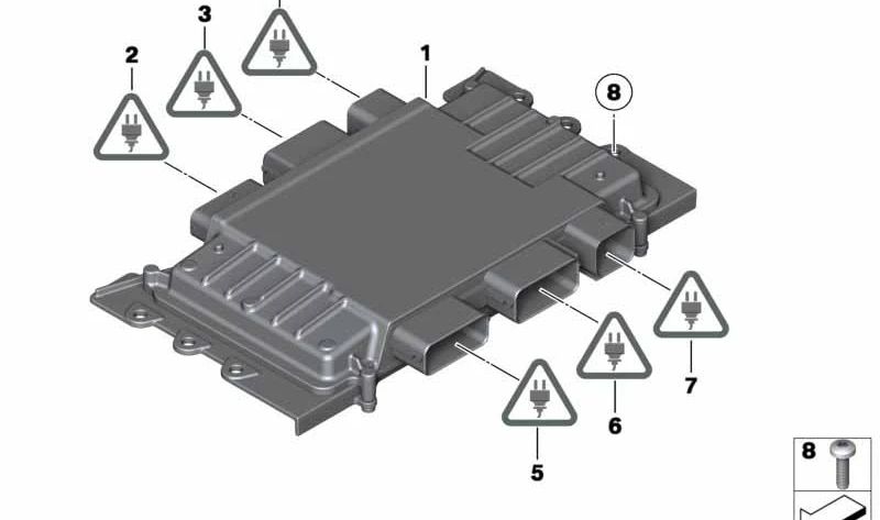 OEM housing connector 12527578538 for BMW E82, E88, E90, E91, E92, E93, F07, F10, F11, F18, F12, F13, F01, F02, E84, F25, E70, E71. Original BMW.
