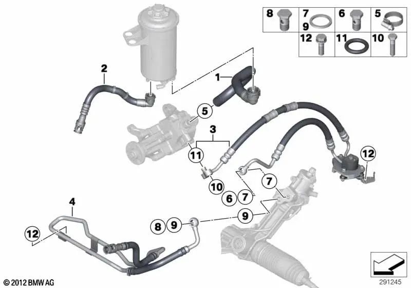 Tubo de expansão para BMW E70N, E71 (OEM 32416852877). BMW original