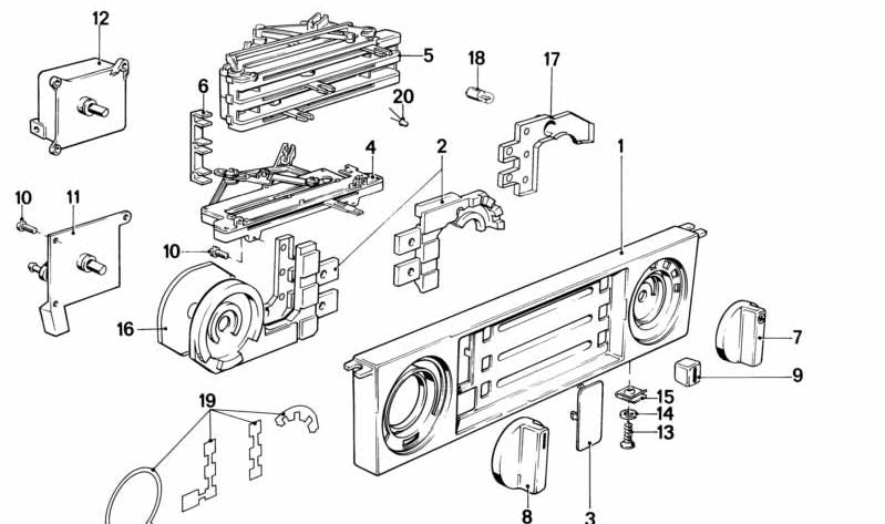 Botón de control calefacción/climatizador OEM 64111375104 para BMW E28. Repuesto original BMW.