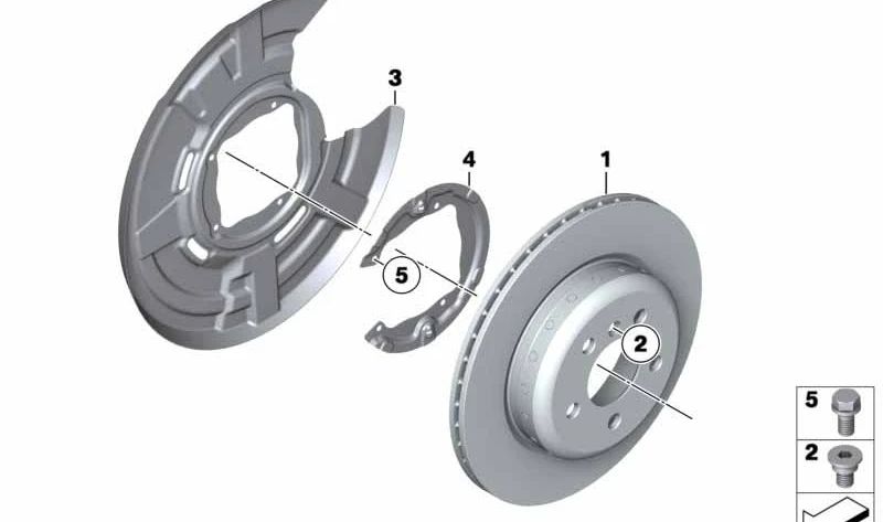 Guardapolvos freno trasero derecho OEM 34216775268 para BMW F01, F02 (730d, 730i, 740d) con tracción trasera o xDrive. Compatible con modelos fabricados entre 2008 y 2015. Original BMW.