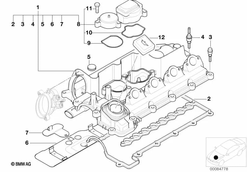 Junta de perfil OEM 11122247686 para BMW Serie 3 E46, Serie 5 E39. Original BMW.