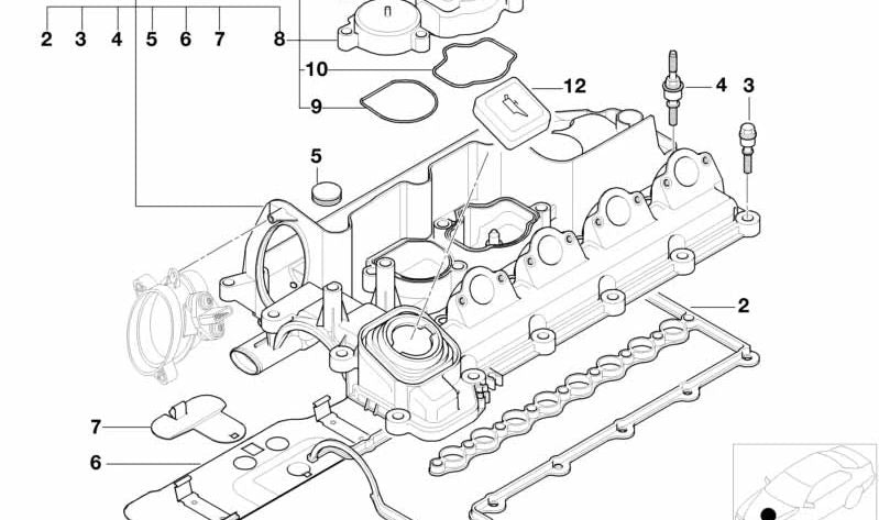 Junta de tapa de balancines OEM 11127793166 para BMW E87, E46, E90, E91, E92, E93, E39, E60, E61, E63, E64, E38, E65, E66, E83, E53, E70, E71. Original BMW.