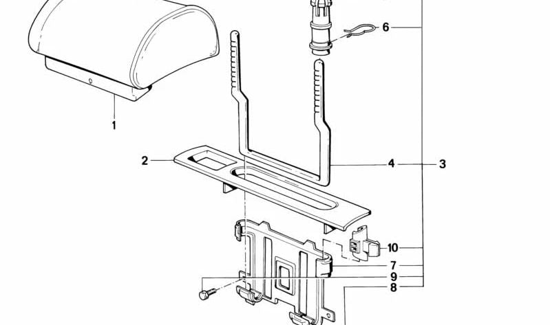 Embellecedor lateral derecho negro OEM 52201951542 para BMW E32. Pieza original BMW. Ideal para restaurar el interior o sustituir parte de la moldura lateral del reposacabezas trasero.
