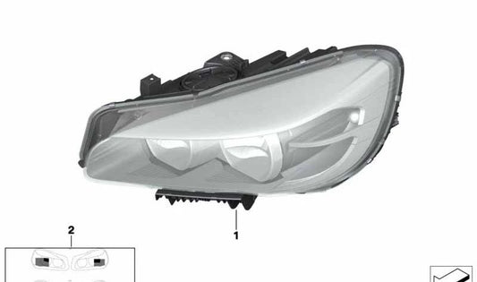 Faro delantero derecho LED OEM 63117391404 para BMW Serie 2 F45, F46. Pieza original BMW.