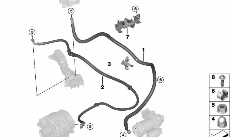 Cable de arranque OEM 12428091469 para BMW F97 y F98. Original BMW.