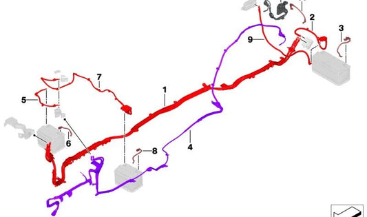 SECONDARY BATTERY CABLE OEM 61128797710 FOR BMW G05, G06, G07, F95, F96. Original BMW.