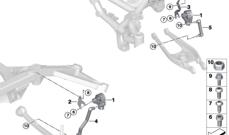 Soporte sensor de nivel OEM 37148091437 para BMW G80 M3 CS, M3 Competition xDrive, G81 M3 Touring. Original BMW.
