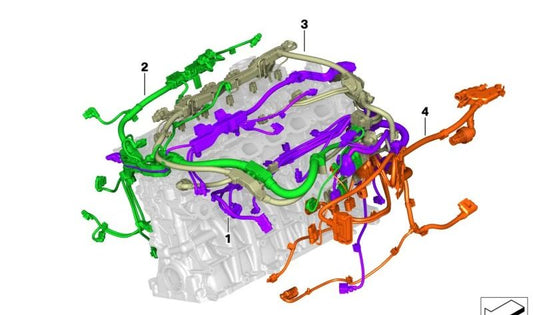 Cableado motor/módulo transmisión OEM 12535A2A794 para BMW X5 G05N, X6 G06N, X7 G07N, Serie 5 G18N. Original BMW.