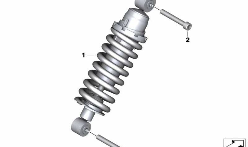Muelle-amortiguador trasero OEM 33548563009 para motos BMW G 310 GS (K02). Original BMW Motorrad.