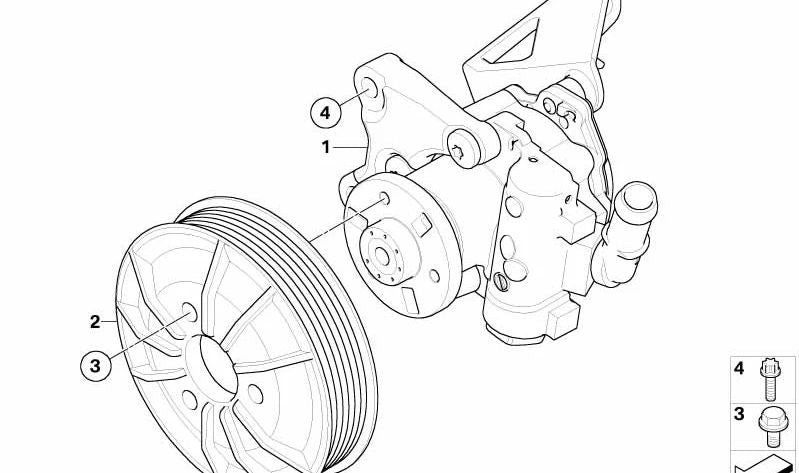 Polia OEM 32427537862 para BMW (Modelos Compatíveis: E81, E82, E87, E88, E90, E91, E92, E93, E60, E61, E63, E64, E65, E66, E84, E83). BMW original