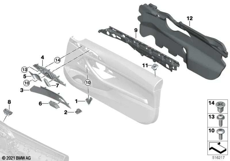 Blind cover right for BMW G22, G23, G82, G83 (OEM 51415A1C458). Original BMW