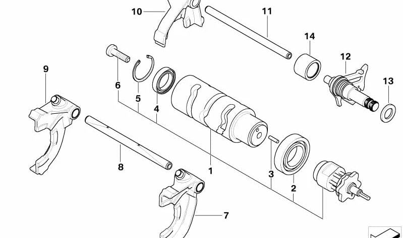 Varillaje de cambio OEM 23317693737 para BMW Motorrad K 1200 S, K 1300 S, K 1200 R, K 1300 R, K 1200 GT y K 1300 GT. Original BMW Motorrad.
