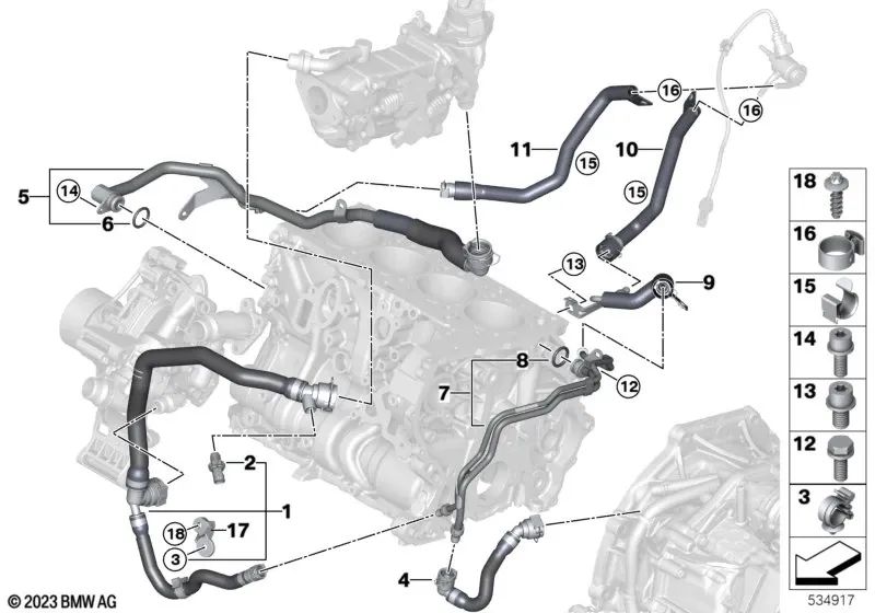 Sensor de temperatura do líquido refrigerante OEM 13627823993 para BMW F20, F30, G20, X3, X5... e muito mais. BMW genuíno.